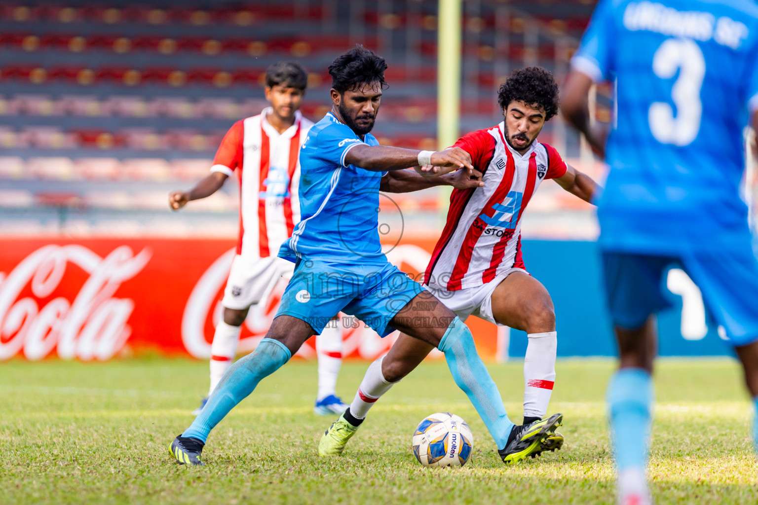 Tent SC vs Lagoons SC in the Quarter Final of Second Division 2023 in Male' Maldives on Thursday, 8th February 2023. Photos: Nausham Waheed / images.mv