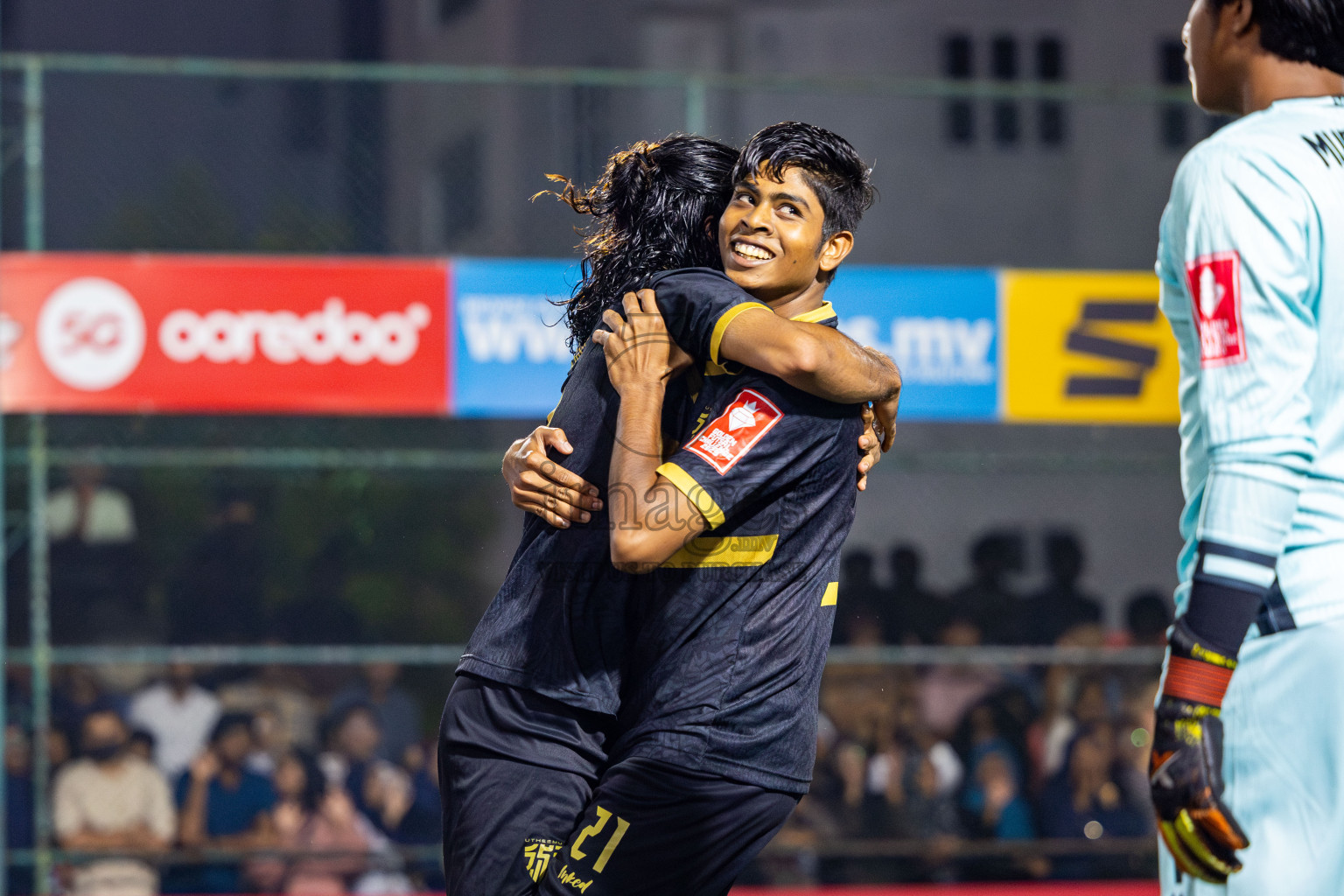 HA Utheemu vs HA Muraidhoo in Day 13 of Golden Futsal Challenge 2025 was held on Friday, 17th January 2025, in Hulhumale', Maldives. Photos: Nausham Waheed / images.mv