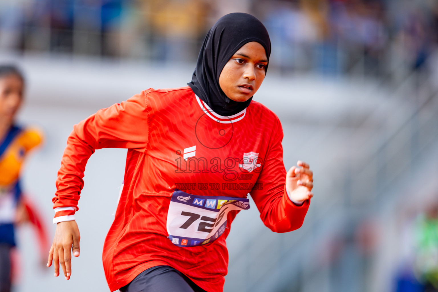 Day 6 of MWSC Interschool Athletics Championships 2024 held in Hulhumale Running Track, Hulhumale, Maldives on Thursday, 14th November 2024. Photos by: Nausham Waheed / Images.mv