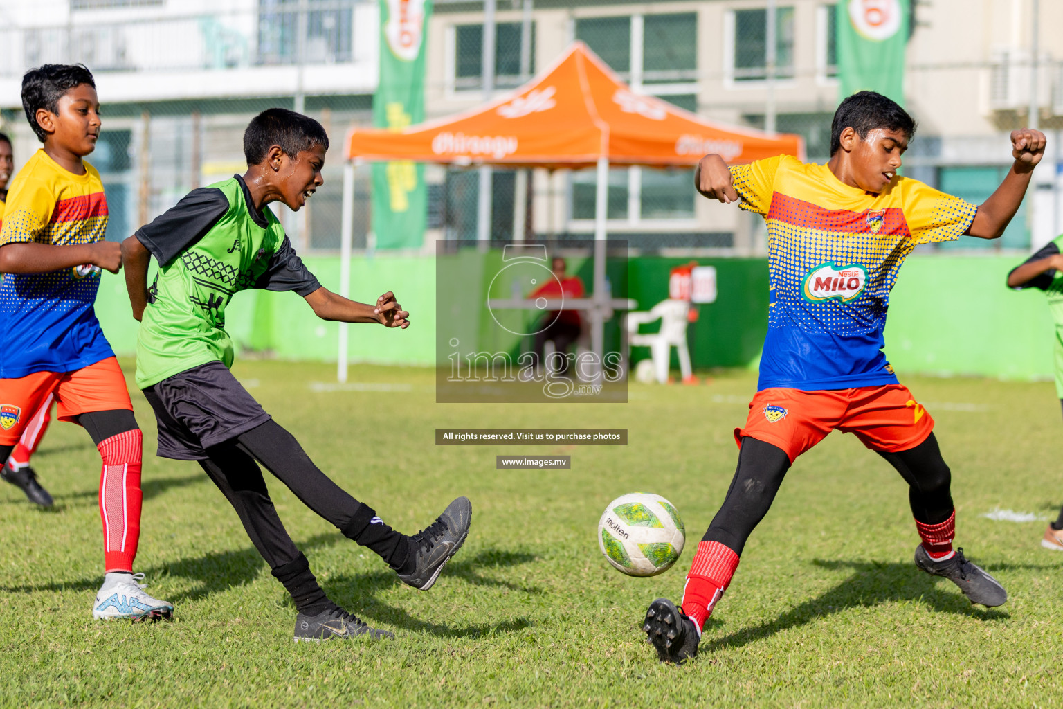 Day 1 of MILO Academy Championship 2023 (U12) was held in Henveiru Football Grounds, Male', Maldives, on Friday, 18th August 2023.