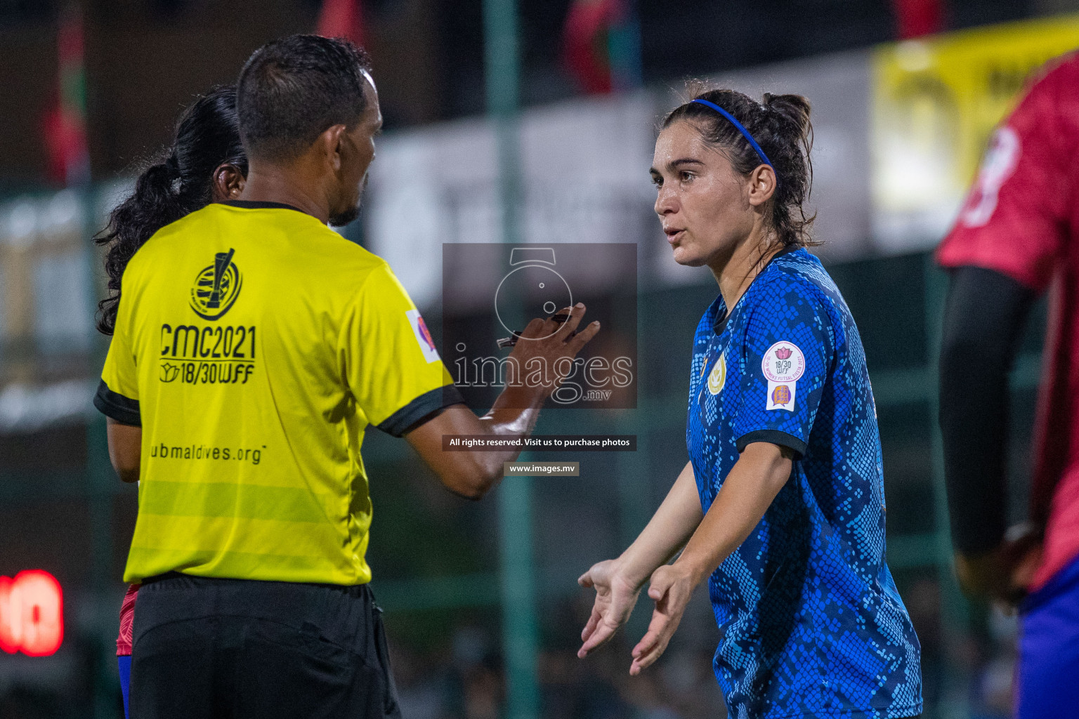 MPL vs Police Club in the Semi Finals of 18/30 Women's Futsal Fiesta 2021 held in Hulhumale, Maldives on 14th December 2021. Photos: Ismail Thoriq / images.mv