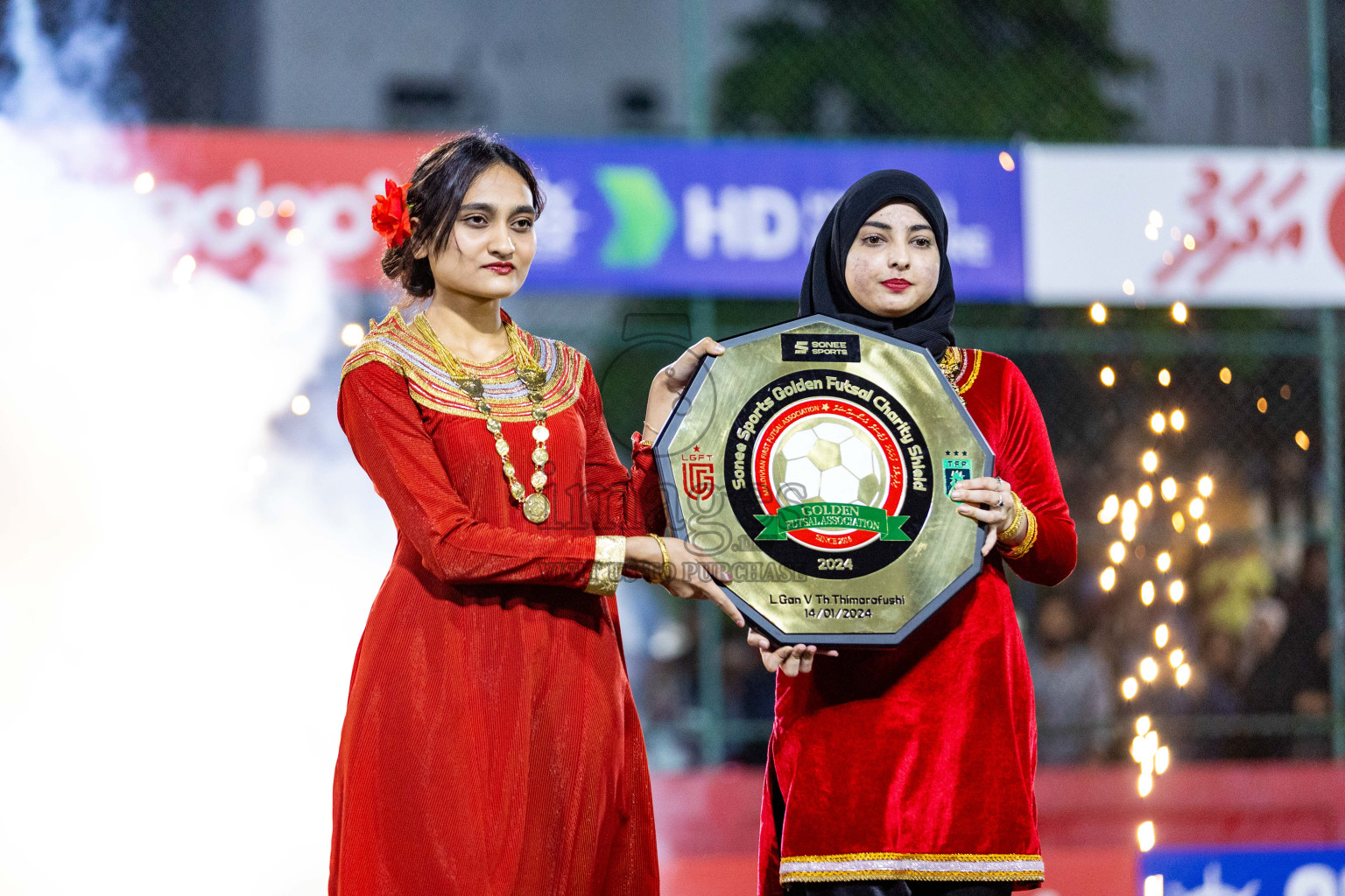 Opening of Golden Futsal Challenge 2024 with Charity Shield Match between L.Gan vs Th. Thimarafushi was held on Sunday, 14th January 2024, in Hulhumale', Maldives Photos: Nausham Waheed / images.mv