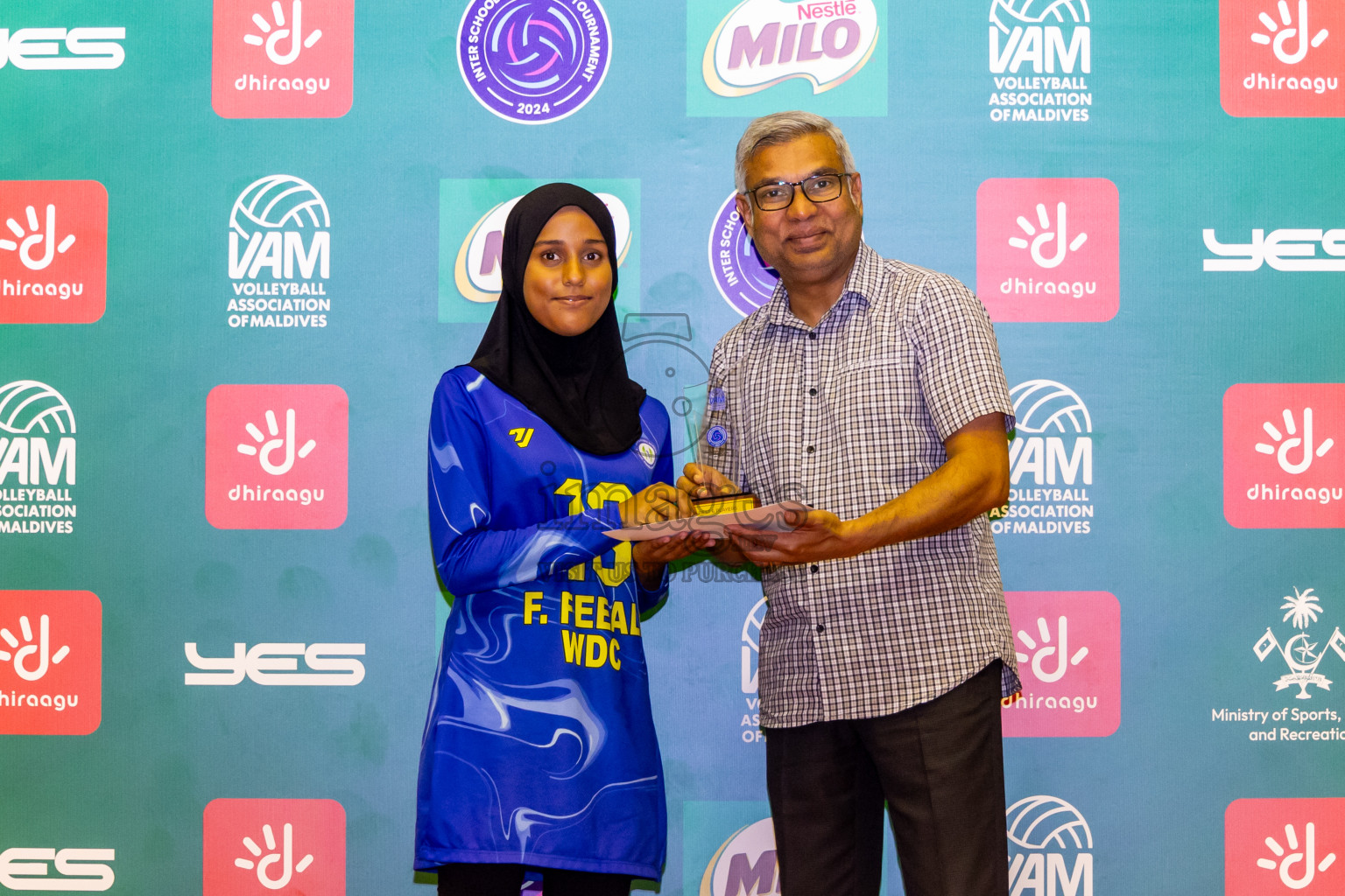 Finals of Interschool Volleyball Tournament 2024 was held in Social Center at Male', Maldives on Friday, 6th December 2024. Photos: Nausham Waheed / images.mv