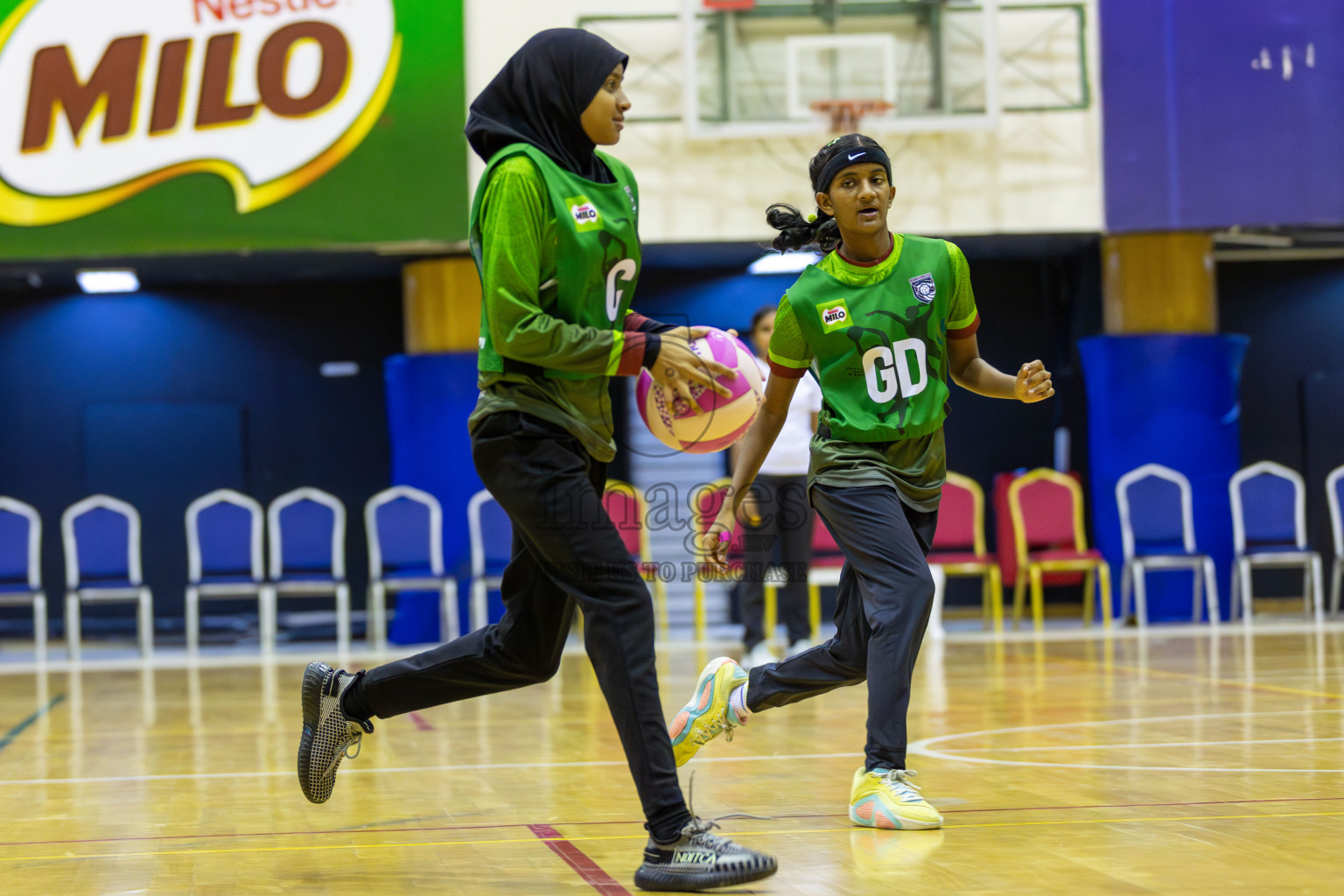 FIONTI Academy A vs Fionti SC in Day 3 of 3rd Netball Junior Championship, held at Social Center on Wednesday 22nd January 2025 . Photos: Shuu Abdul Sattar / images.mv