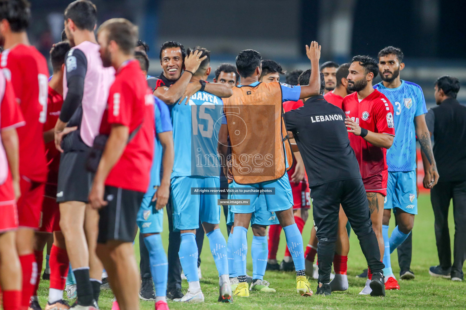 Lebanon vs India in the Semi-final of SAFF Championship 2023 held in Sree Kanteerava Stadium, Bengaluru, India, on Saturday, 1st July 2023. Photos: Hassan / images.mv