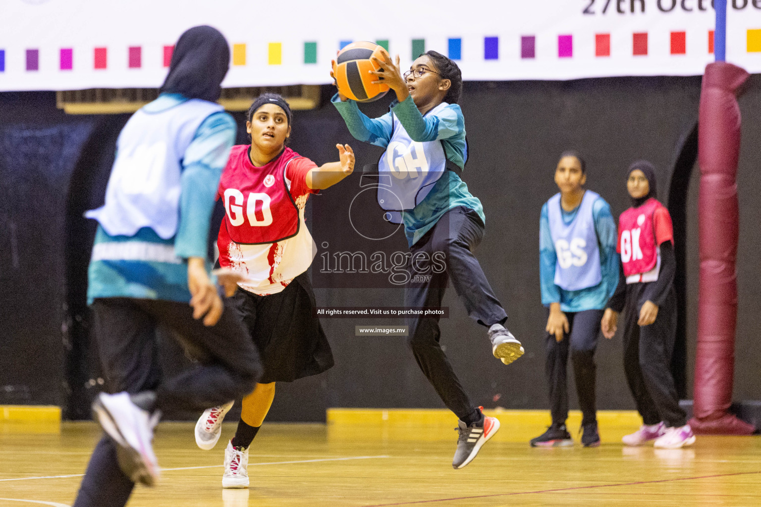 Final of 24th Interschool Netball Tournament 2023 was held in Social Center, Male', Maldives on 7th November 2023. Photos: Nausham Waheed / images.mv