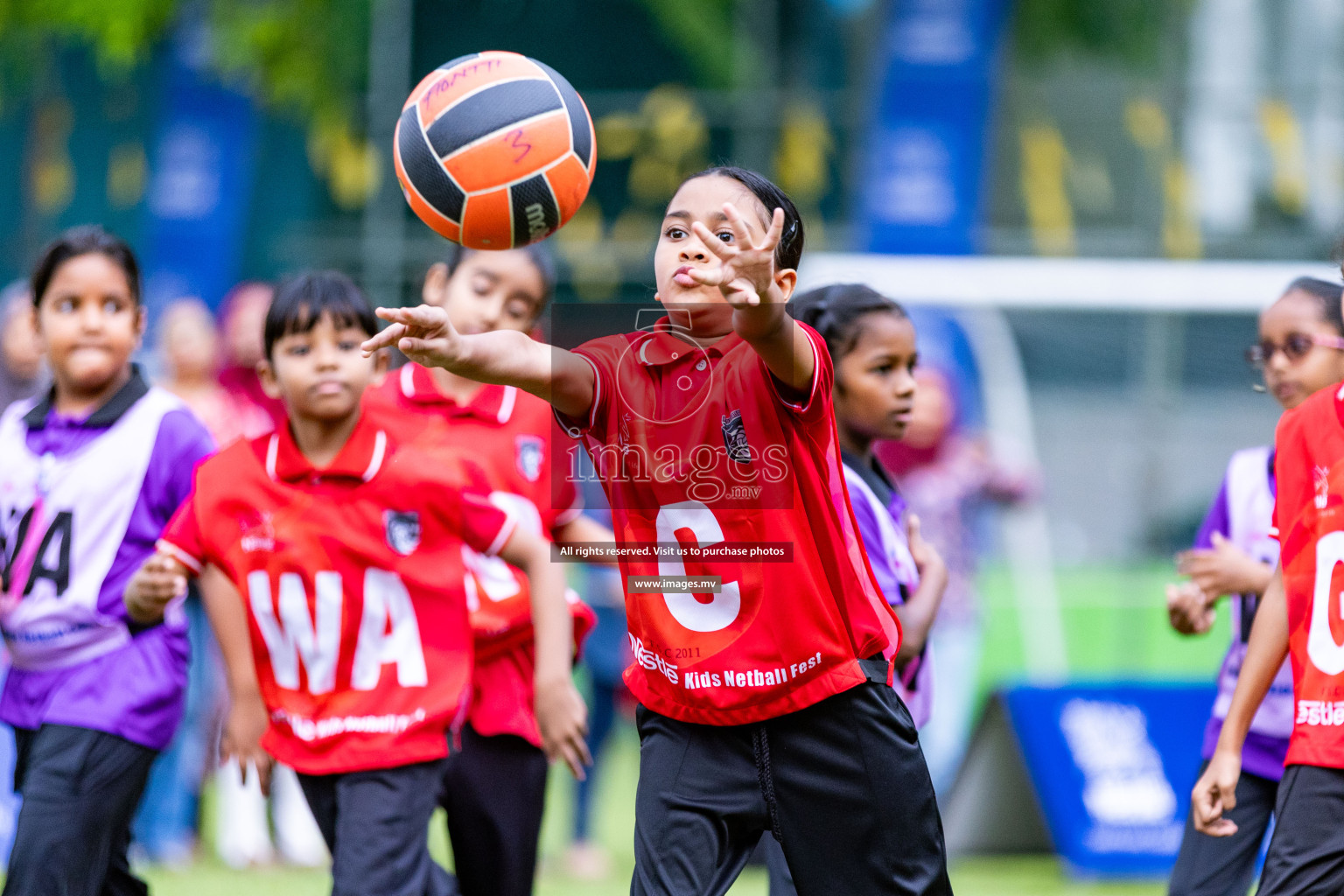 Day 1 of Nestle' Kids Netball Fiesta 2023 held in Henveyru Stadium, Male', Maldives on Thursday, 30th November 2023. Photos by Nausham Waheed / Images.mv