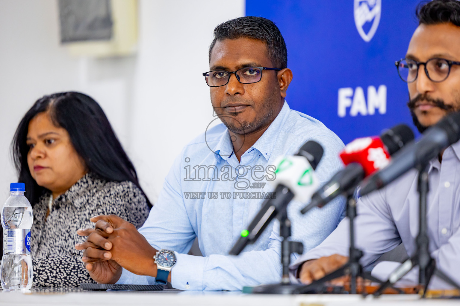 Press conference by FAM Normalization Committee was held at National Stadium in Male', Maldives on Sunday, 18th September 2024. Photos: Nausham Waheed / images.mv