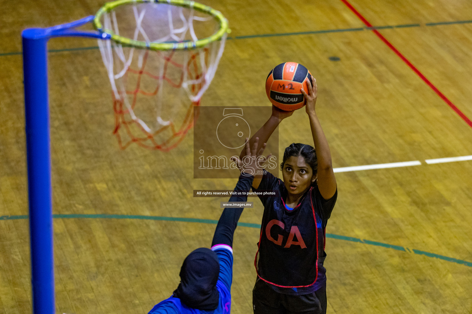 Xenith Sports Club vs Youth United Sports Club in the Milo National Netball Tournament 2022 on 18 July 2022, held in Social Center, Male', Maldives. Photographer: Shuu, Hassan Simah / Images.mv