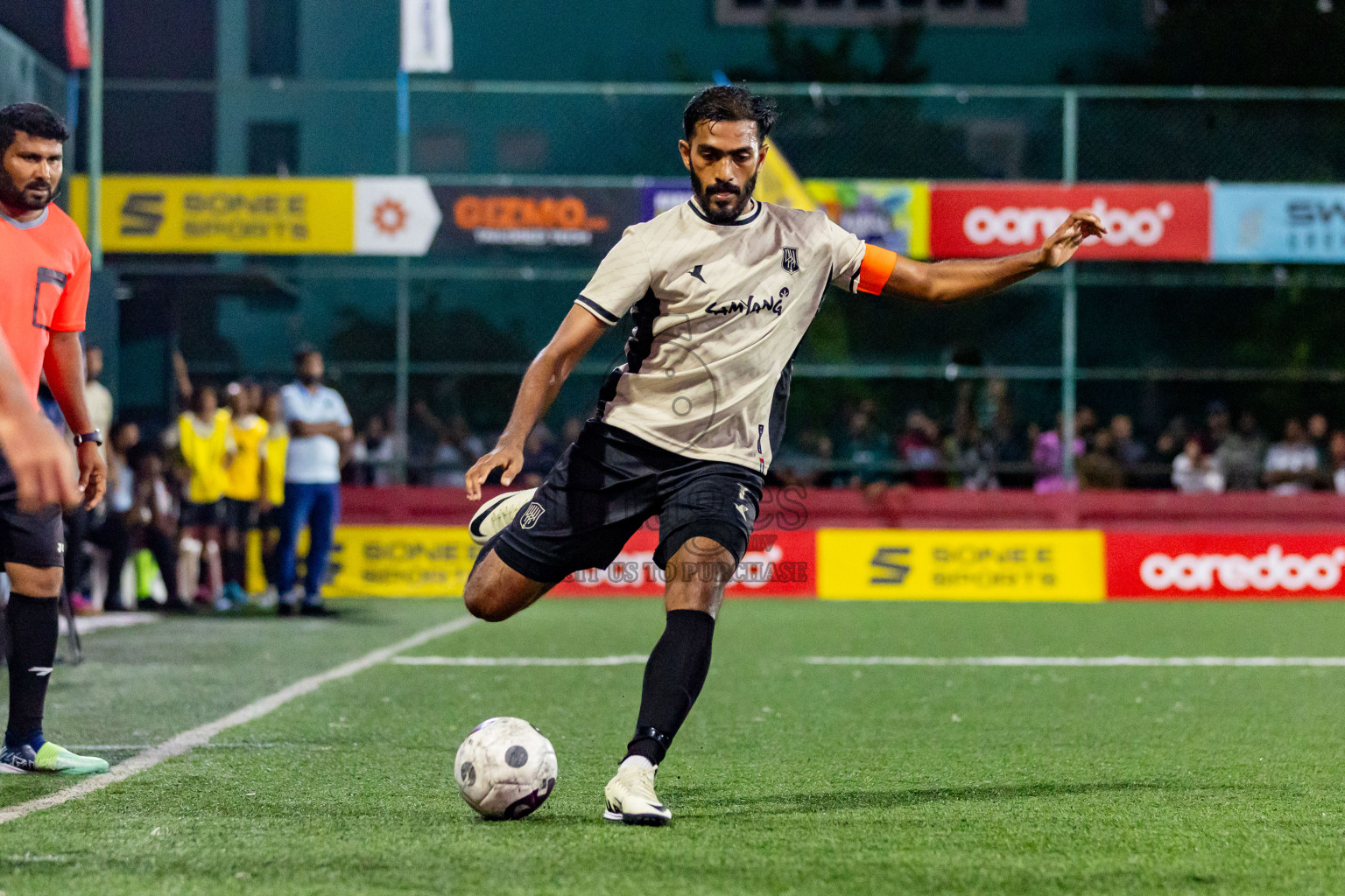 Lh Hinnavaru vs Lh Kurendhoo in Day 29 of Golden Futsal Challenge 2024 was held on Tuesday , 13th February 2024 in Hulhumale', Maldives Photos: Nausham Waheed / images.mv