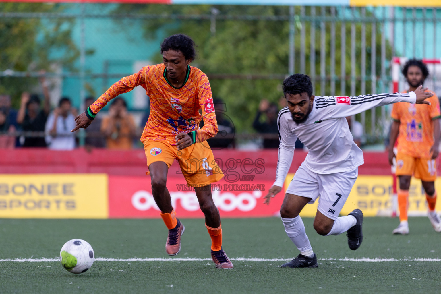 GA Dhaandhoo vs GA Maamendhoo in Day 5 of Golden Futsal Challenge 2024 was held on Friday, 19th January 2024, in Hulhumale', Maldives Photos: Mohamed Mahfooz Moosa / images.mv