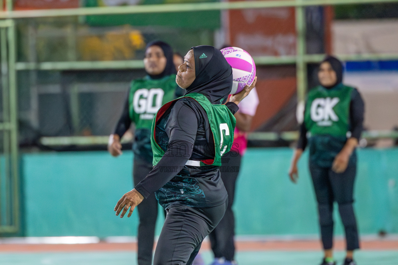 Xenith Sports Club vs N Sports Academy in Division 2 of National Netball Tournament 2025 held in Ekuveni Netball Court at Male', Maldives on Friday, 23rd May 2025. Photos: Mohamed Mahfooz Moosa / images.mv