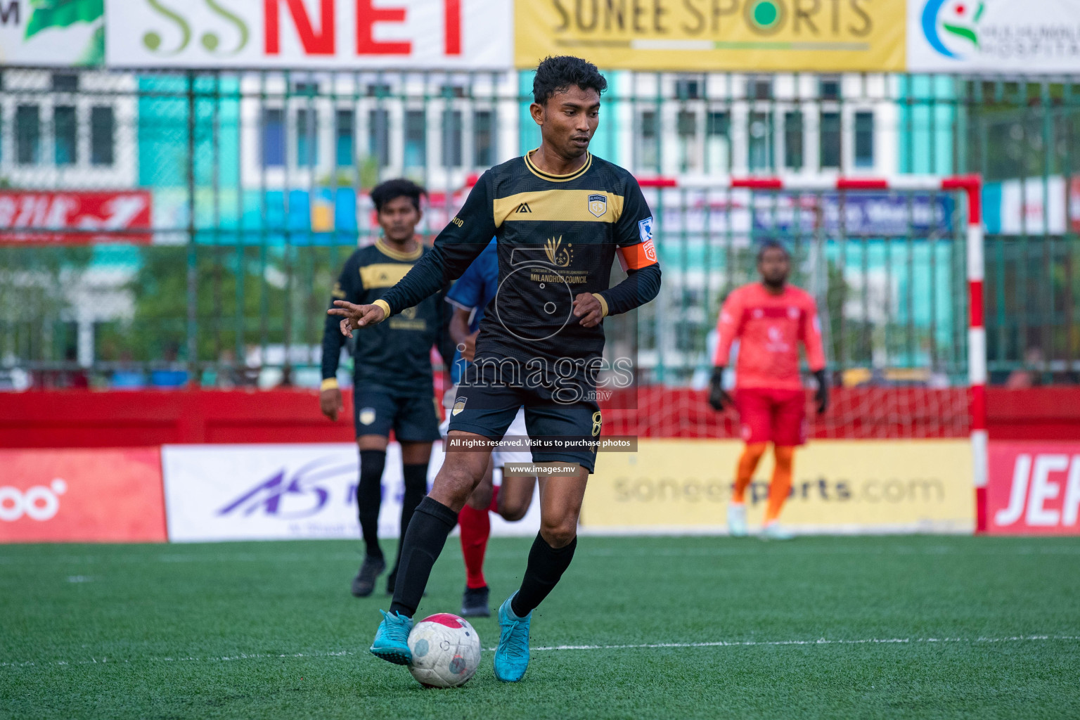 SH. Bilehfahi vs SH. Milandhoo in Day 7 of Golden Futsal Challenge 2023 on 11 February 2023 in Hulhumale, Male, Maldives