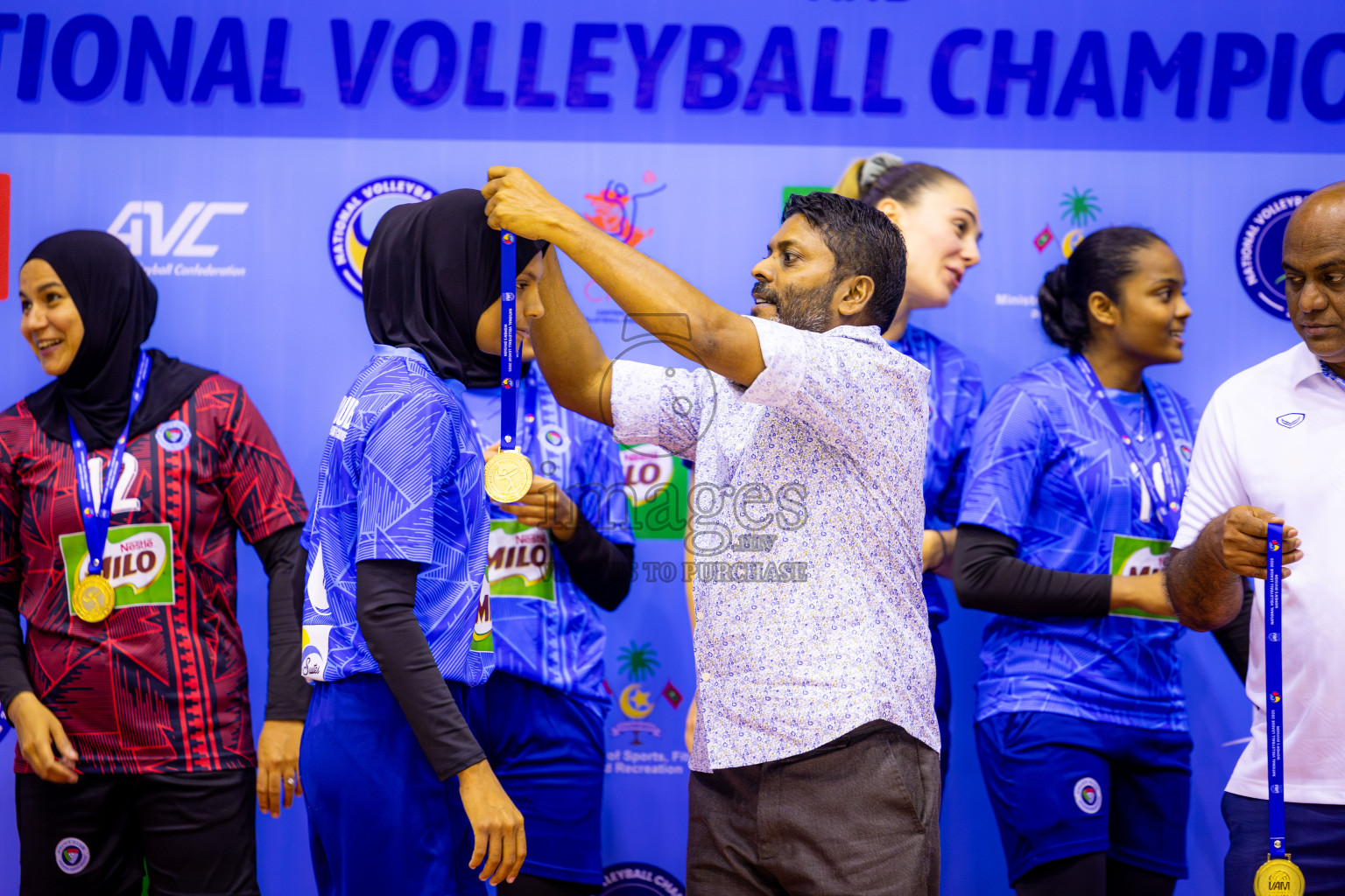Police Club vs Club Wamco in the Final of Women's Division of National Volleyball League 2025 held in Male', Maldives on Sunday, 27th April 2025 at Social Center Indoor Hall Photos By: Nausham Waheed / images.mv