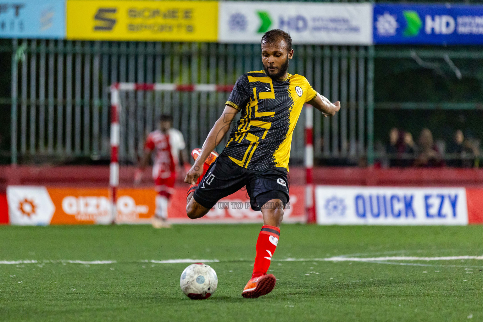 M Muli vs M Naalaafushi in Day 22 of Golden Futsal Challenge 2024 was held on Monday , 5th February 2024 in Hulhumale', Maldives Photos: Nausham Waheed / images.mv