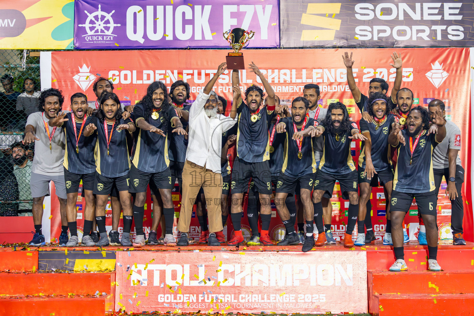 R Dhuvaafaru vs R Inguraidhoo in Raa Atoll Final in Day 24 of Golden Futsal Challenge 2025 was held on Tuesday , 28th January 2025, in Hulhumale', Maldives. Photos: Ismail Thoriq / images.mv