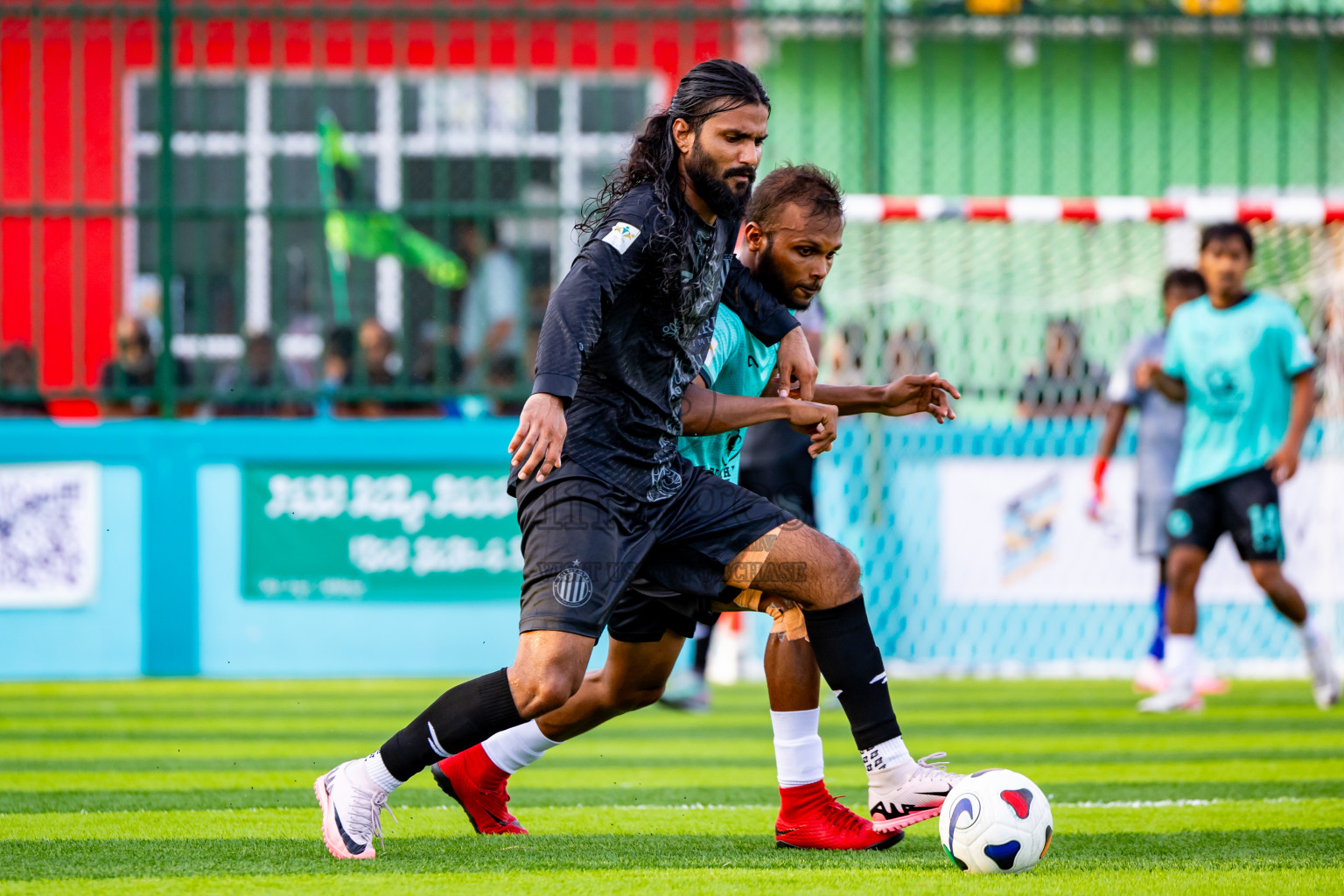 Dee Cee Jay SC vs Naalaafushi YC in Day 3 of Laamehi Dhiggaru Ekuveri Futsal Challenge 2024 was held on Sunday, 28th July 2024, at Dhiggaru Futsal Ground, Dhiggaru, Maldives Photos: Nausham Waheed / images.mv