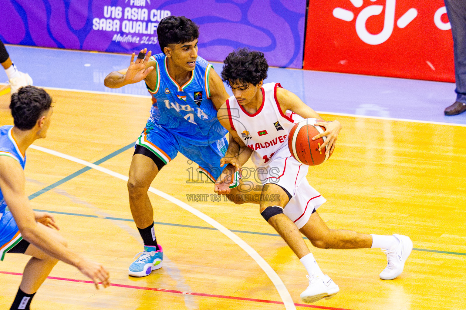Maldives vs India in Day 2 of Under 16 Asian Cup SABA Qualifiers 2025 was held in Social Center, Male', Maldives on Friday, 13th June 2025. Photos: Nausham Waheed / images.mv