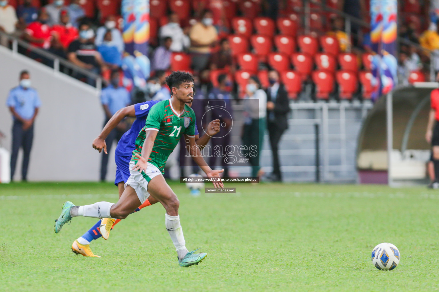 Bangladesh vs India in SAFF Championship 2021 held on 4th October 2021 in Galolhu National Stadium, Male', Maldives