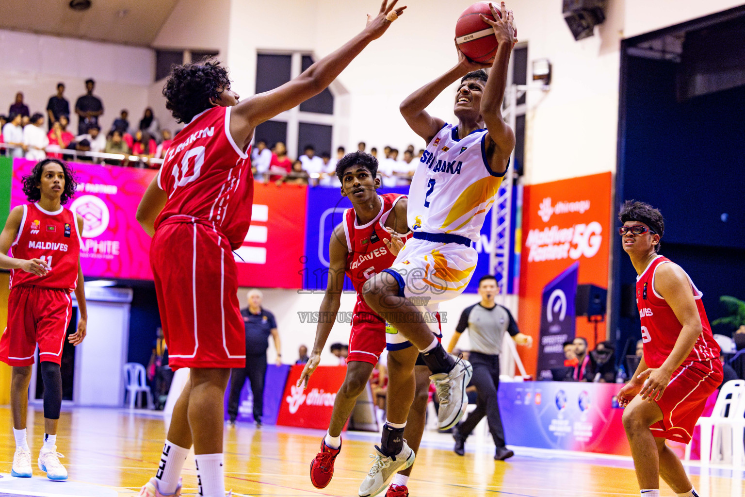 Maldives vs SriLanka in Day 1 of Under 16 Asian Cup SABA Qualifiers 2025 was held in Social Center, Male', Maldives on 12th June 2025. Photos: Nausham Waheed / images.mv