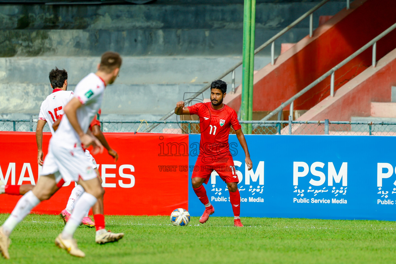 Maldives vs Tajikistan in the AFC Asian Cup Saudi Arabia 2027 Qualifier was played in Male' Maldives on Tuesday, 14th October 2025. 
Photos: Raaif Yoosuf / images.mv