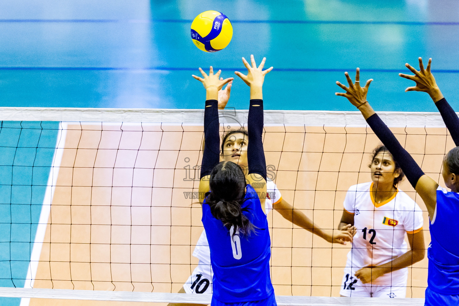 Nepal vs Sri Lanka in Day 1 of CAVA U20 Woman's Volleyball Championship 2024 was held in Social Center, Male', Maldives on 18th July 2024. Photos: Nausham Waheed / images.mv