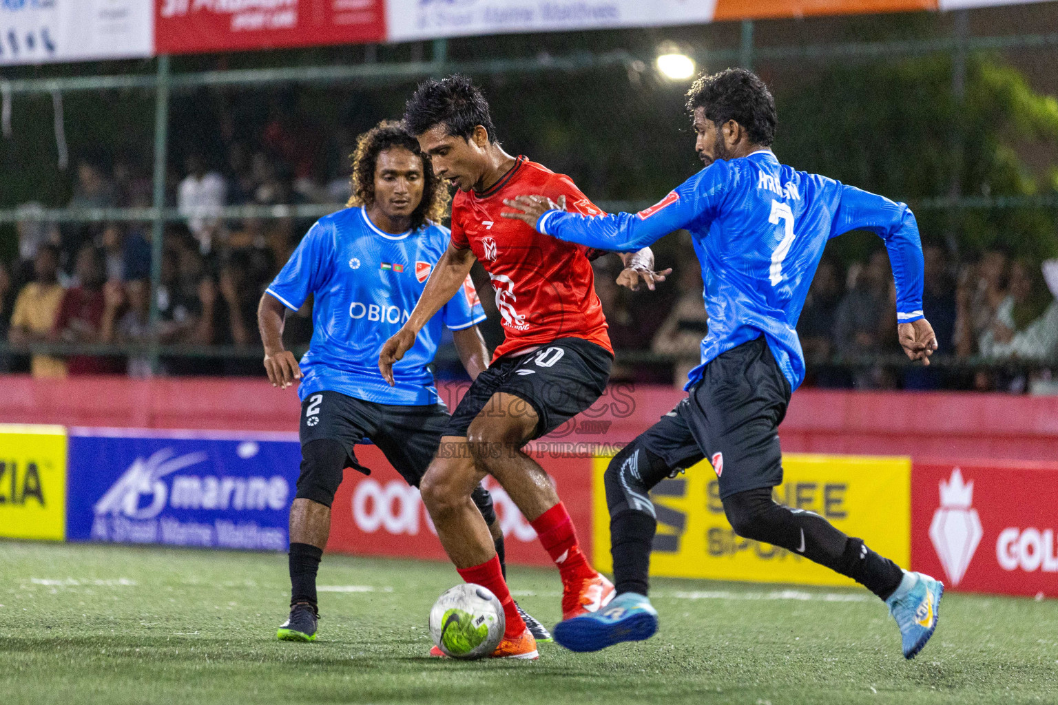 Dh Maaenbodhoo vs Dh Kudahuvadhoo in Day 4 of Golden Futsal Challenge 2024 was held on Thursday, 18th January 2024, in Hulhumale', Maldives Photos: Nausham Waheed / images.mv