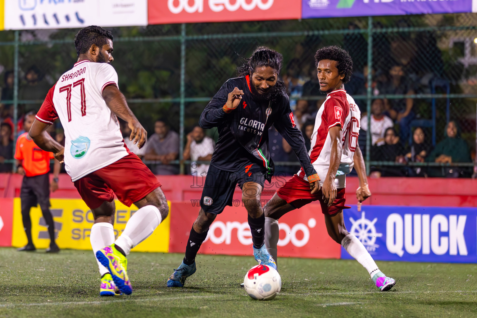 L Isdhoo vs L Hithadhoo in Day 16 of Golden Futsal Challenge 2024 was held on Tuesday, 30th January 2024, in Hulhumale', Maldives Photos: Ismail Thoriq / images.mv