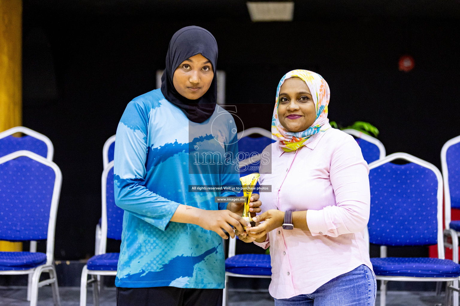 Day 9 of 24th Interschool Netball Tournament 2023 was held in Social Center, Male', Maldives on 4th November 2023. Photos: Hassan Simah / images.mv