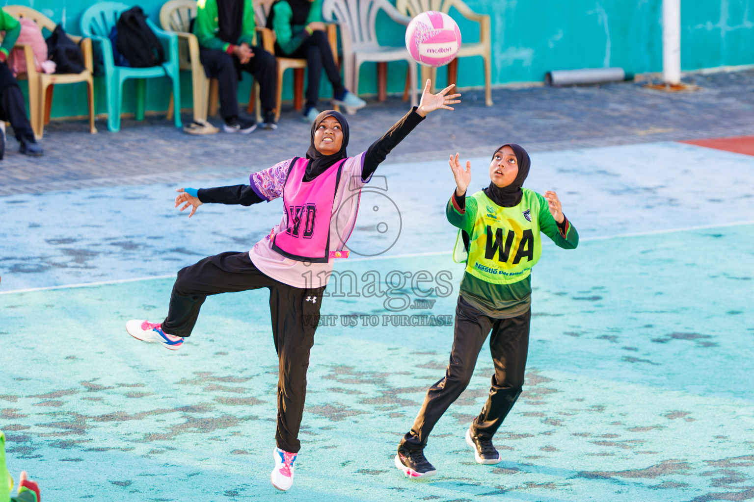 Day 4 of 4th Junior Netball Championship was held at Netball Synthetic Court, Male', Maldives on Monday, 19th October 2026. Photos: Mohamed Shavir Rasheed / images.mv
