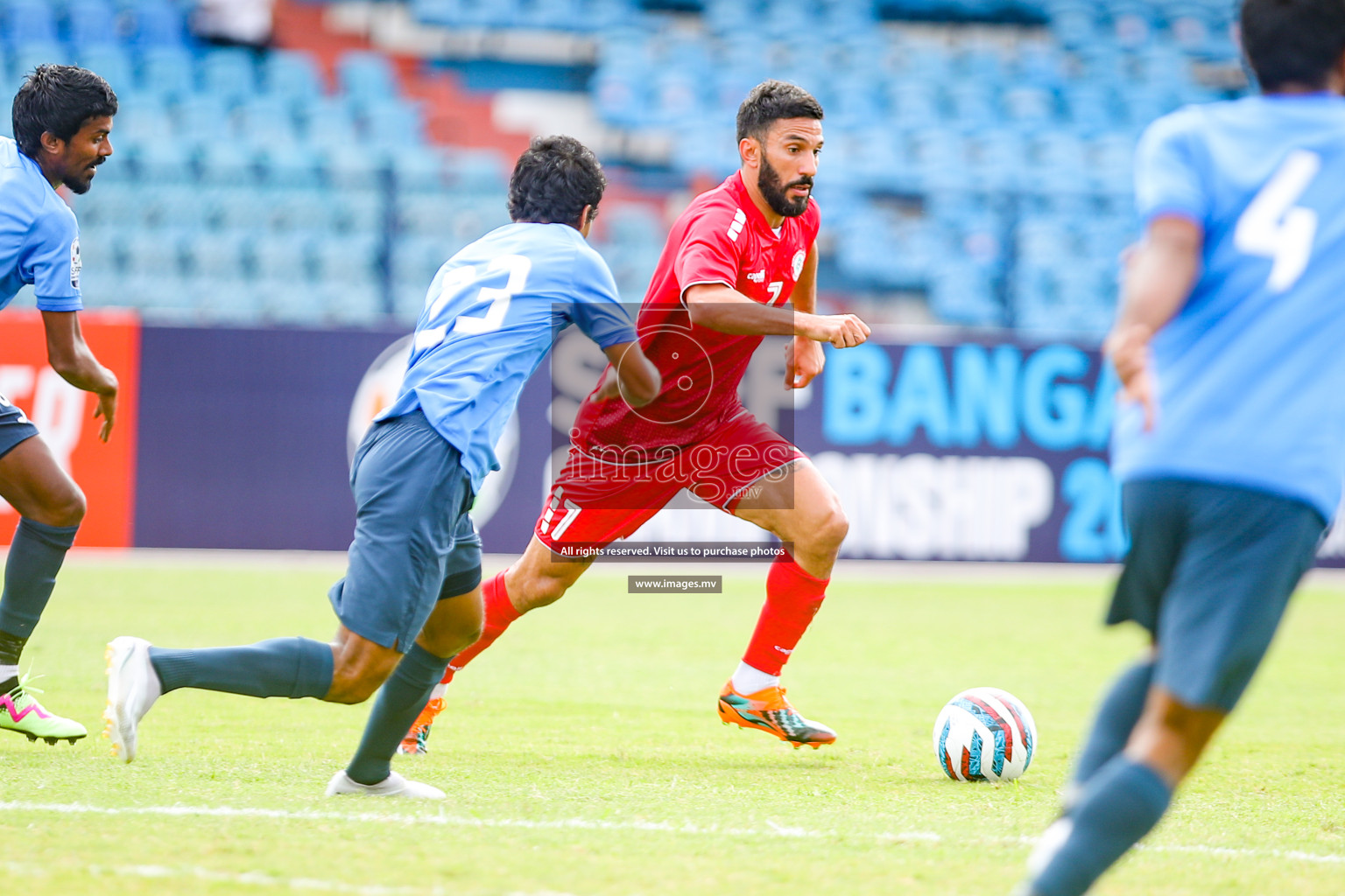 Lebanon vs Maldives in SAFF Championship 2023 held in Sree Kanteerava Stadium, Bengaluru, India, on Tuesday, 28th June 2023. Photos: Nausham Waheed, Hassan Simah / images.mv