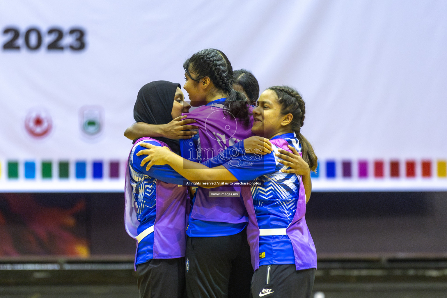 Day 11 of 24th Interschool Netball Tournament 2023 was held in Social Center, Male', Maldives on 6th November 2023. Photos: Mohamed Mahfooz Moosa / images.mv