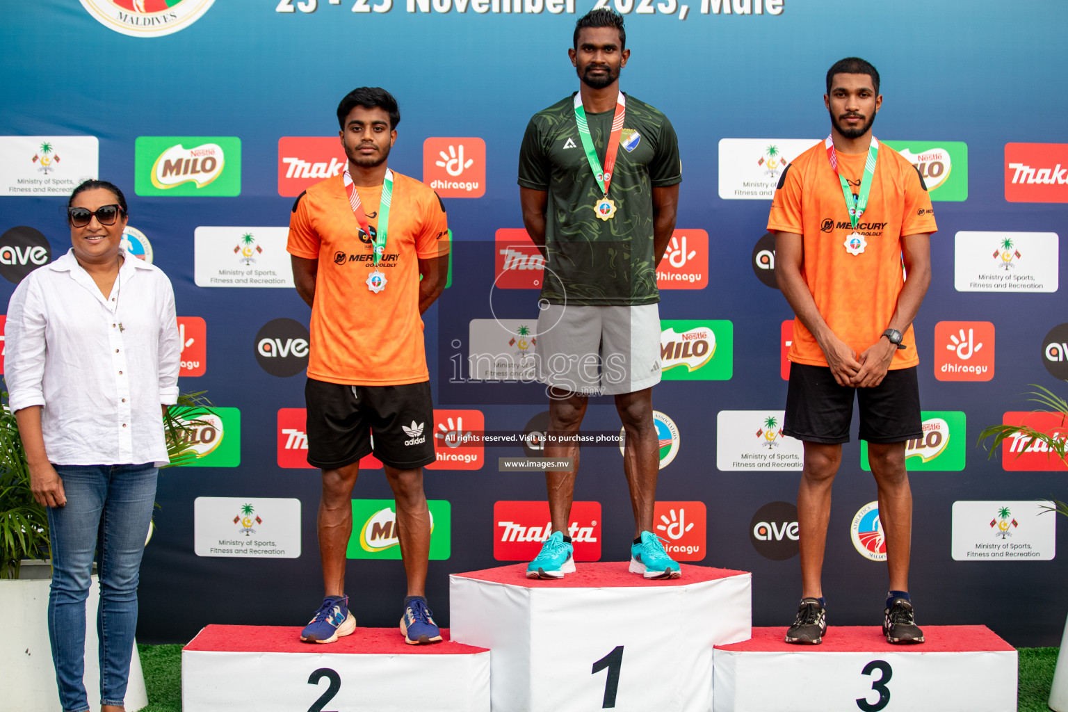 Day 2 of National Athletics Championship 2023 was held in Ekuveni Track at Male', Maldives on Friday, 24th November 2023. Photos: Hassan Simah / images.mv