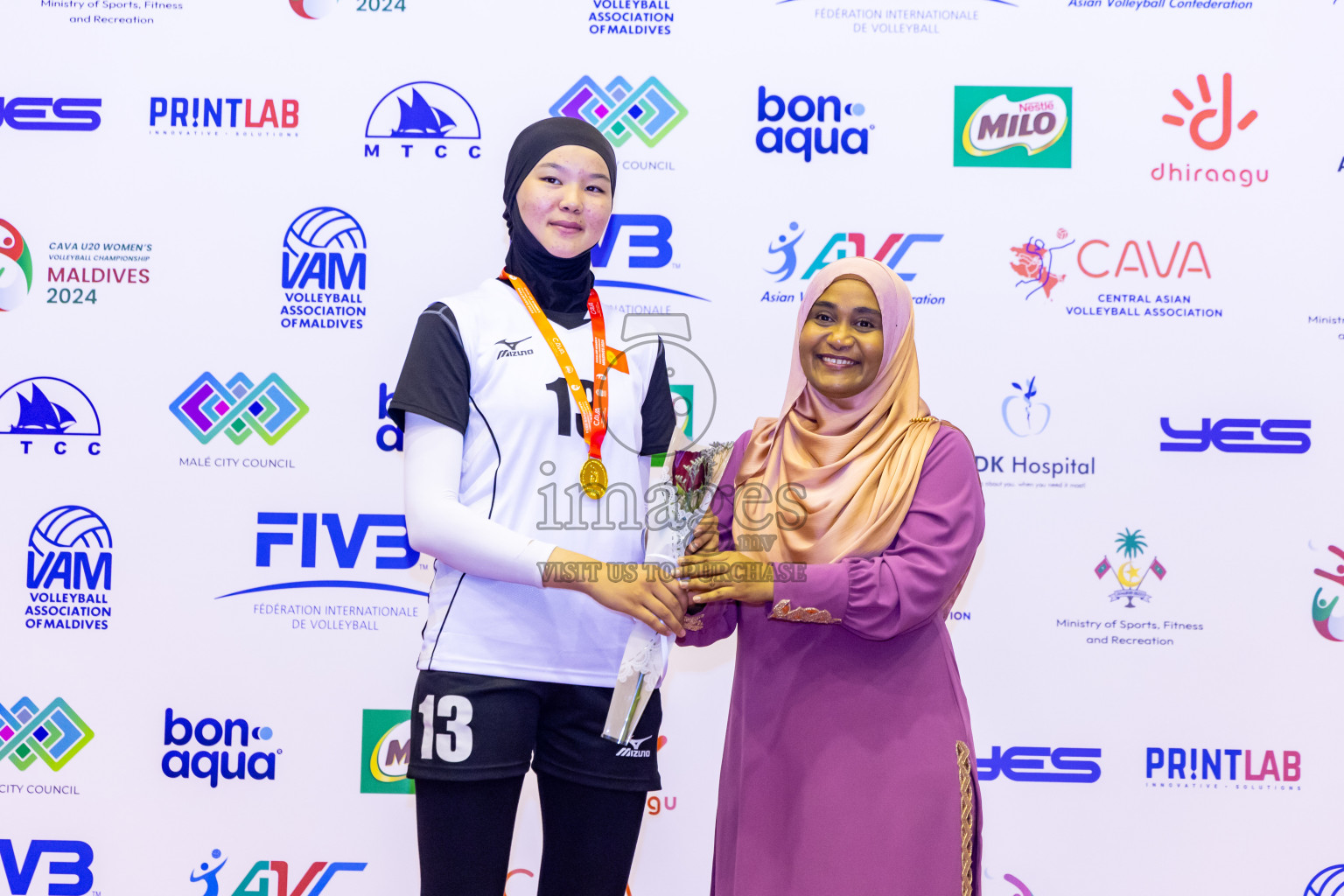 Kyrgyzstan vs Sri Lanka in Final of CAVA U20 Woman's Volleyball Championship 2024 was held in Social Center, Male', Maldives on 23rd July 2024. Photos: Nausham Waheed / images.mv