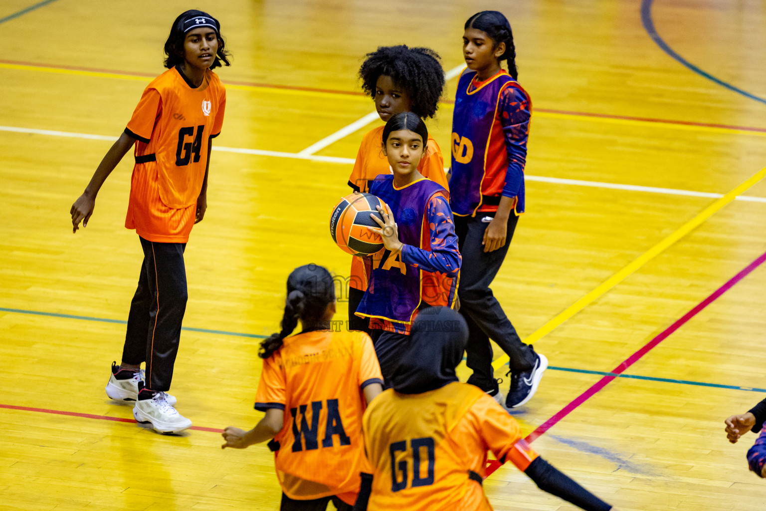 Day 6 of 25th Inter-School Netball Tournament was held in Social Center at Male', Maldives on Thursday, 15th August 2024. Photos: Nausham Waheed / images.mv