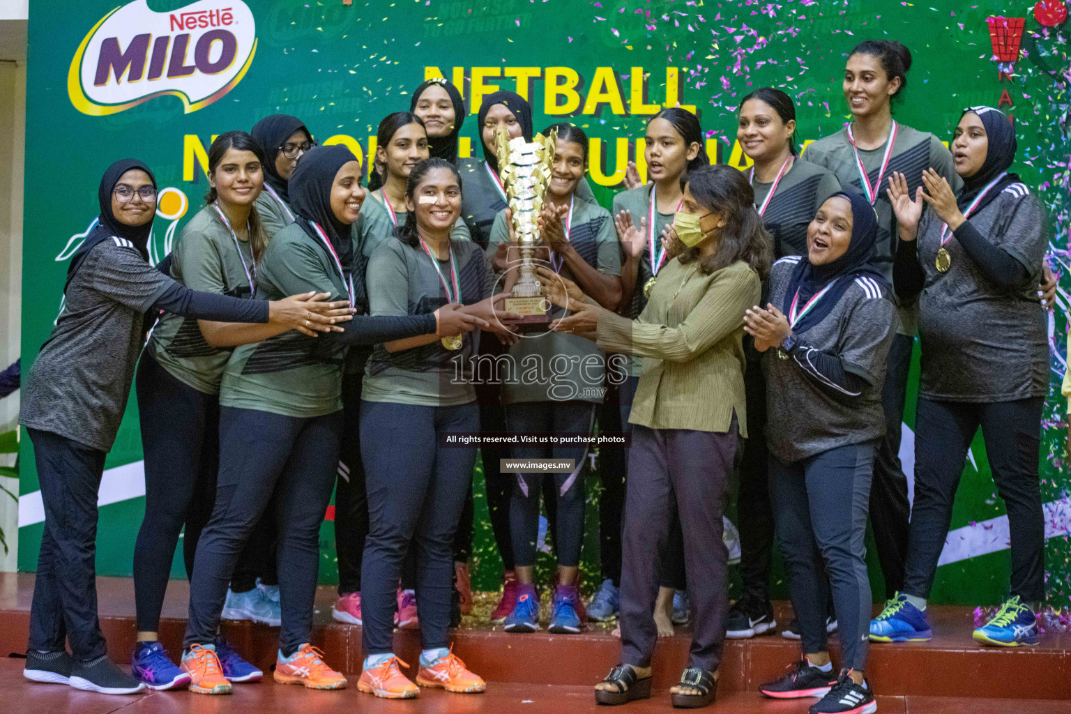 Kulhudhuffushi Youth & R.C vs Club Green Streets in the Finals of Milo National Netball Tournament 2021 (Women's) held on 5th December 2021 in Male', Maldives Photos: Ismail Thoriq / images.mv