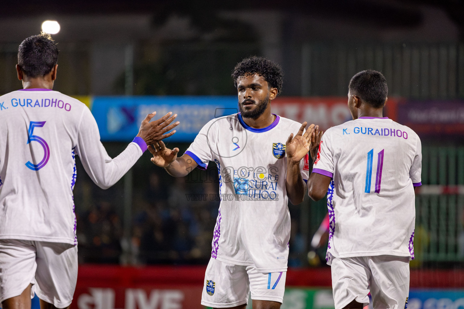 K Guraidhoo vs K Thulusdhoo on Day 18 of Golden Futsal Challenge 2025 was held on Thursday, 23rd January 2025, in Hulhumale', Maldives. Photos: Nausham Waheed / images.mv
