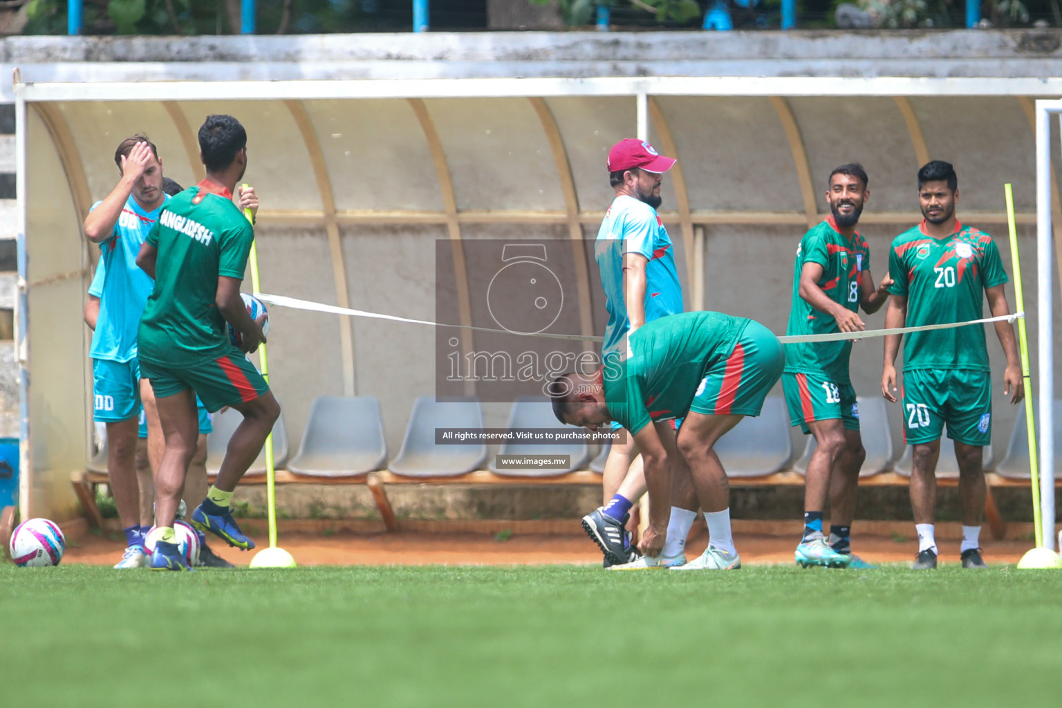 Maldives and Bangladesh Practice Sessions on 23 June 2023 before their match in Bangabandhu SAFF Championship 2023 held in Bengaluru Football Tournament