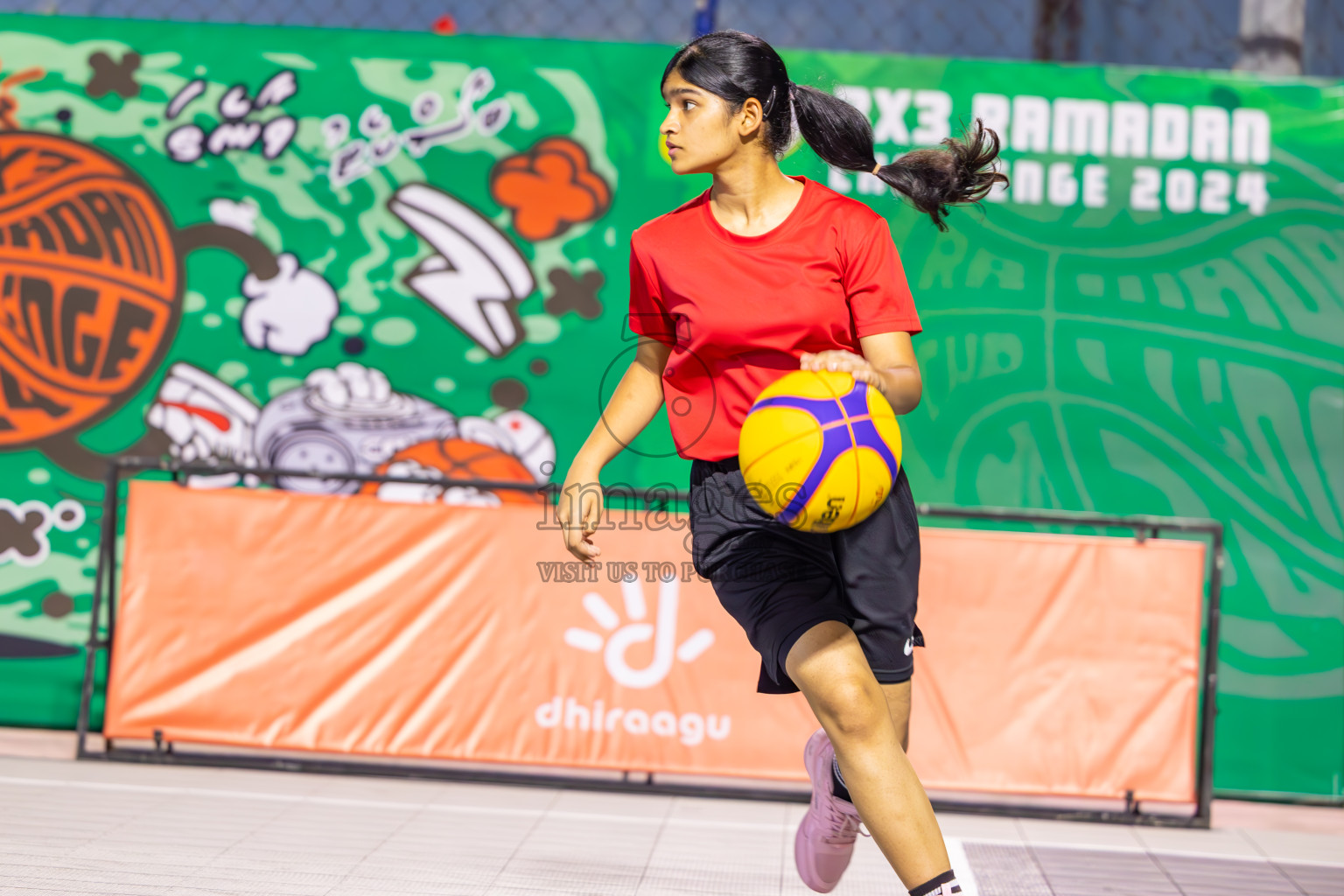 Day 2 of MILO Ramadan 3x3 Challenge 2024 was held in Ekuveni Outdoor Basketball Court at Male', Maldives on Wednesday, 13th March 2024.
Photos: Ismail Thoriq / images.mv