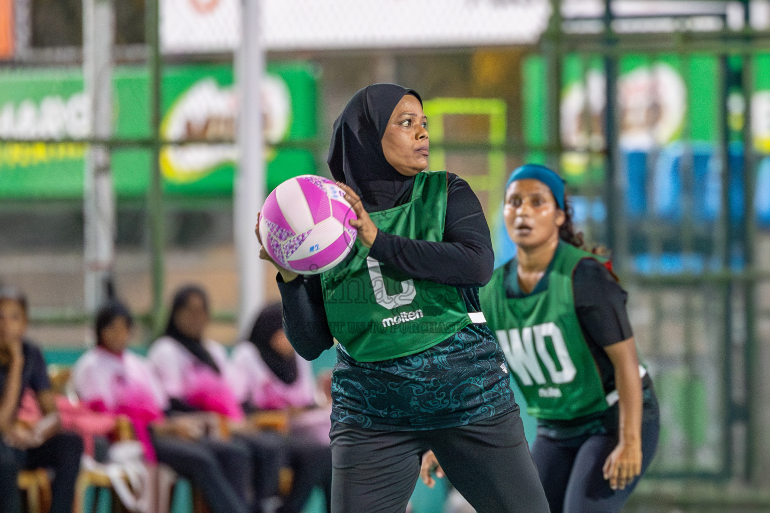 Xenith Sports Club vs N Sports Academy in Division 2 of National Netball Tournament 2025 held in Ekuveni Netball Court at Male', Maldives on Friday, 23rd May 2025. Photos: Mohamed Mahfooz Moosa / images.mv