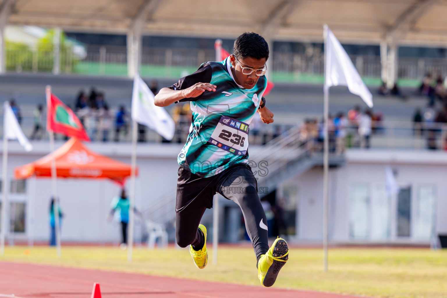 Day 3 of MWSC Interschool Athletics Championships 2024 held in Hulhumale Running Track, Hulhumale, Maldives on Monday, 11th November 2024. Photos by: Nausham Waheed / Images.mv