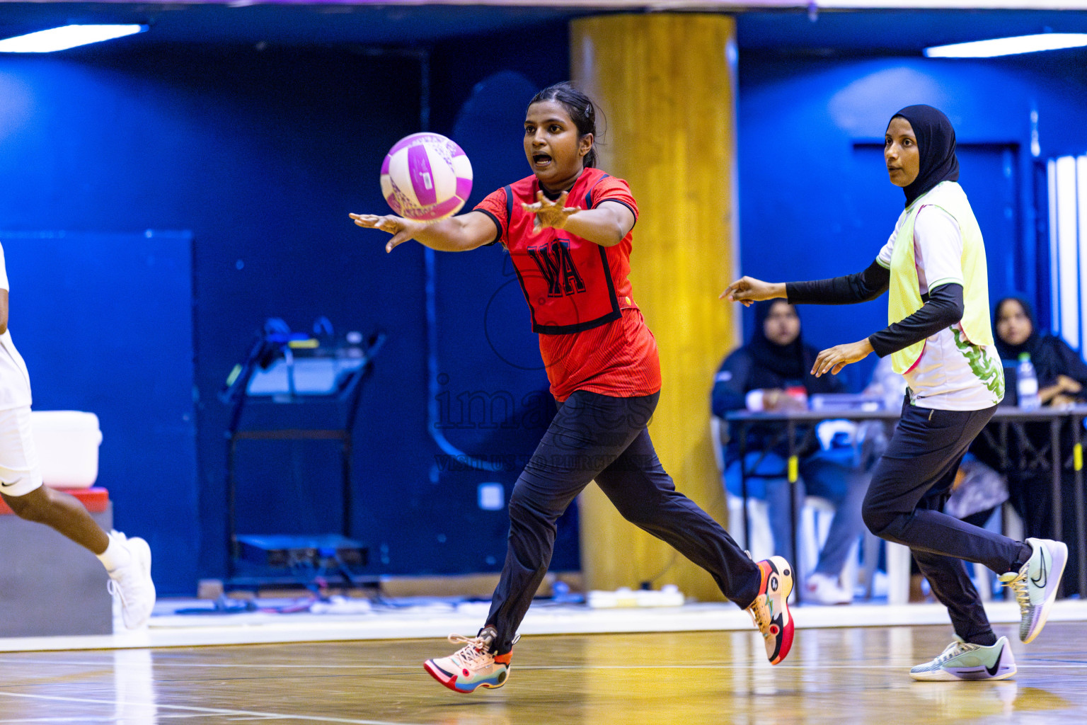 Club Matrix vs Club Green Streets in Division 1 of National Netball Tournament 2025 held in Ekuveni Netball Court at Male', Maldives on Saturday, 24th May 2025. Photos: Hassan Simah / images.mv