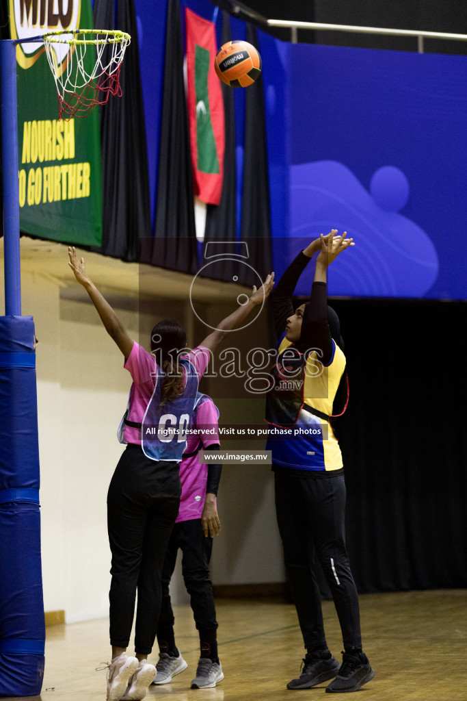 Sports Club Shinning Star vs Kulhudhuffushi in the Milo National Netball Tournament 2022 on 19 July 2022, held in Social Center, Male', Maldives. Photographer: Shuu / Images.mv