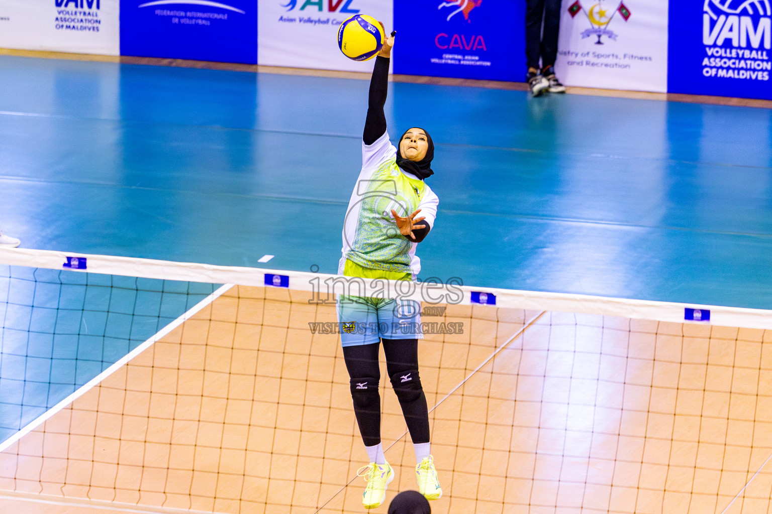 Club WAMCO vs Police Club in Semi Finals of Women's Division of VAM Cup 2025 held in Male', Maldives on Tuesday, 15th April 2025 at Social Center Indoor Hall Photos By: Nausham Waheed / images.mv