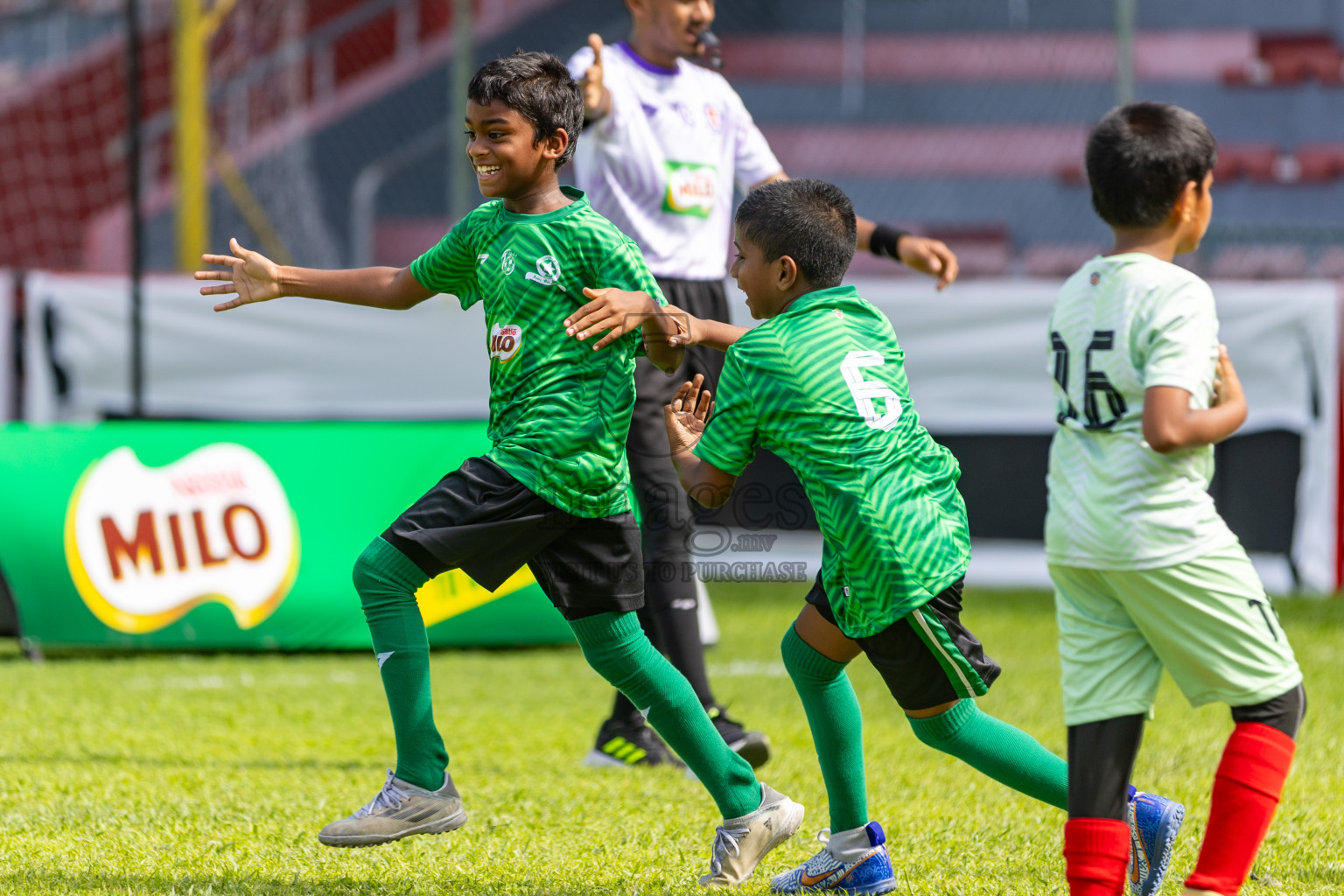 Day 1 of MILO Kids Football Fiesta was held at National Stadium in Male', Maldives on Friday, 23rd February 2024. Photos: Hassan Simah / images.mv