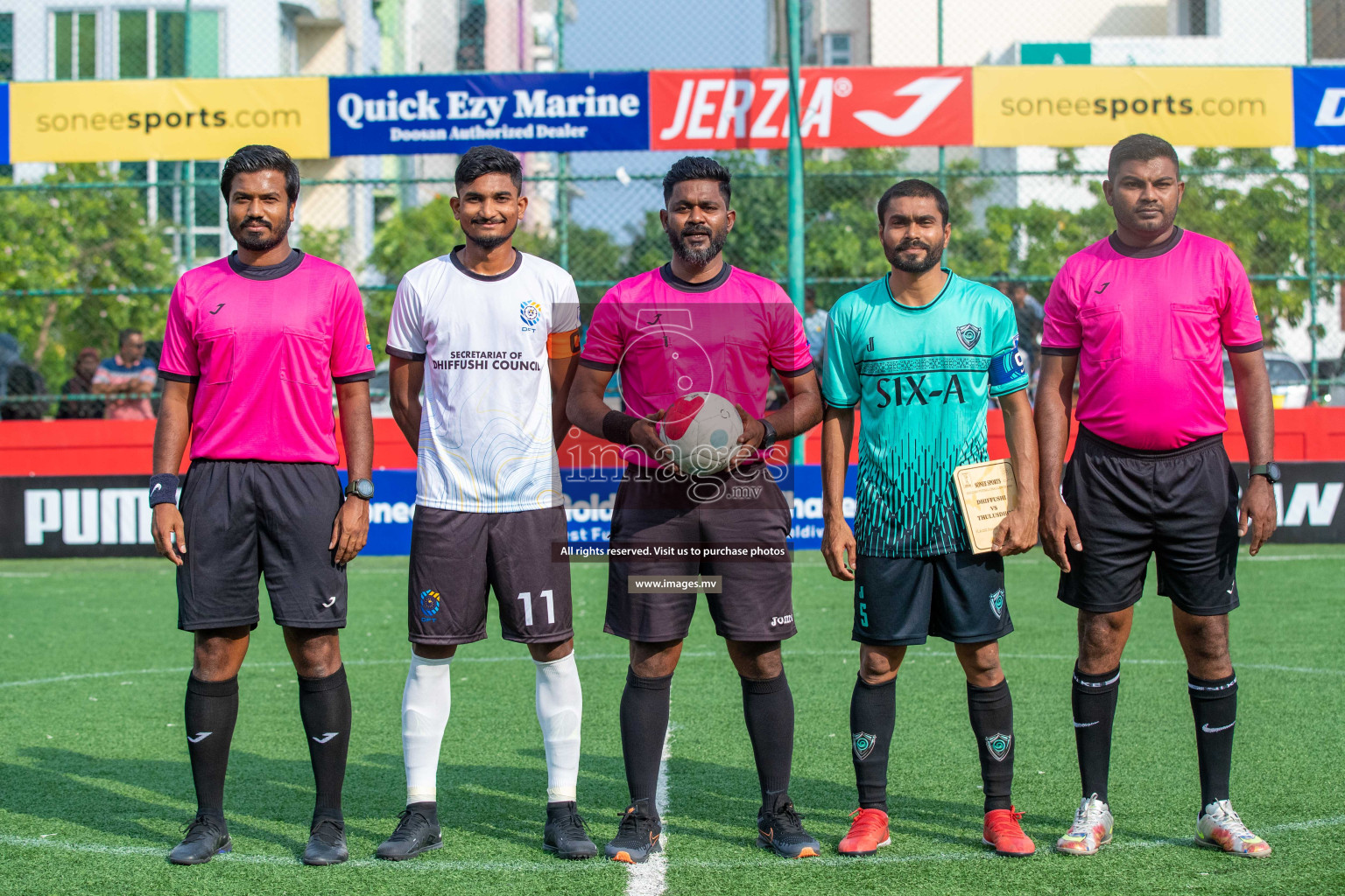 K. Dhiffushi vs K. Thulusdhoo in Day 6 of Golden Futsal Challenge 2023 on 10 February 2023 in Hulhumale, Male, Maldives