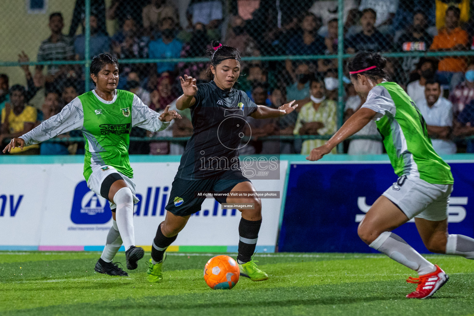 Club WAMCO vs DSC in the Semi Finals of 18/30 Women's Futsal Fiesta 2021 held in Hulhumale, Maldives on 14th December 2021. Photos: Ismail Thoriq / images.mv