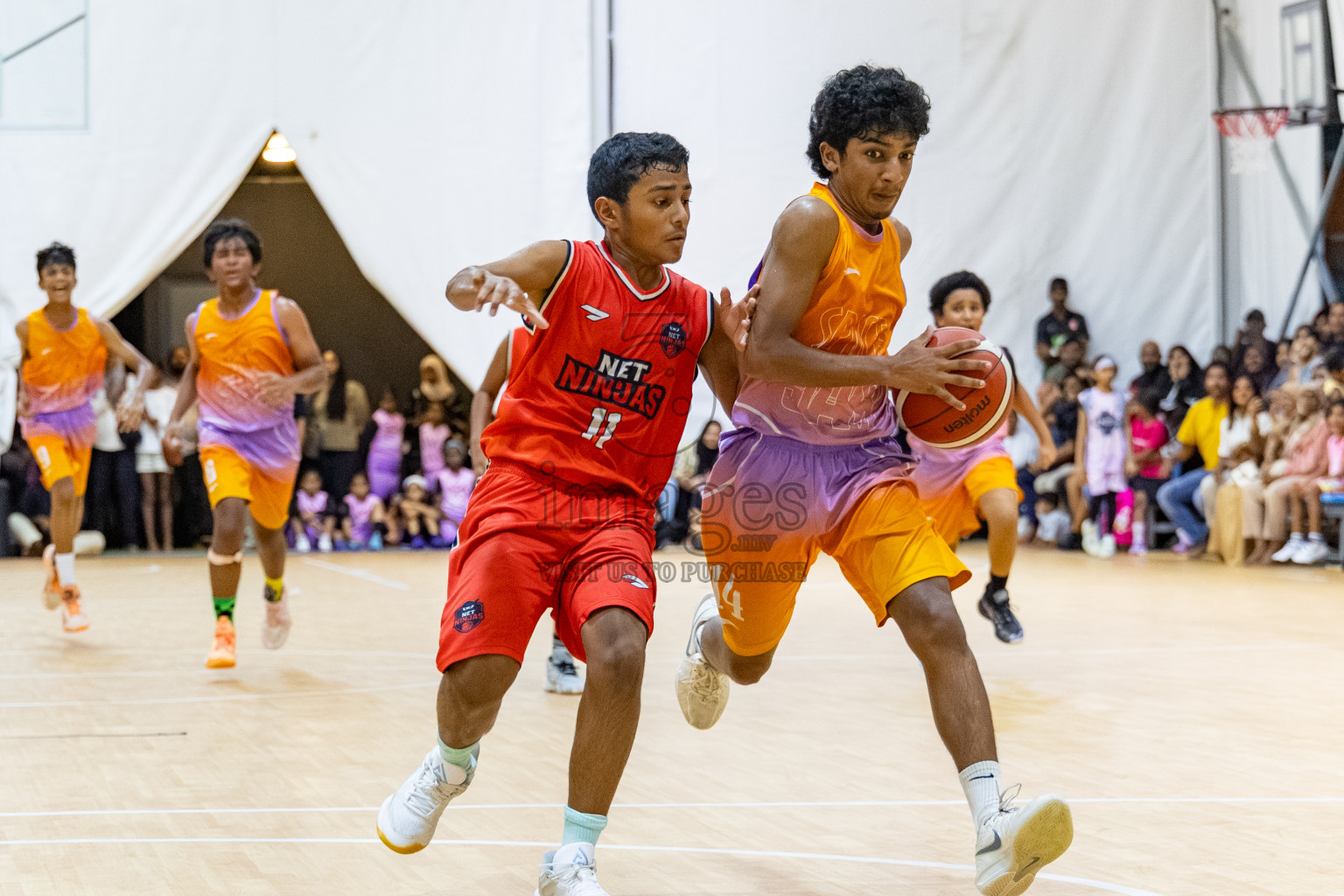 Day 3 of Milo 5 x 5 Junior Challenge 2025 - Basketball tournament held in Basketball Training Center, Male', Maldives on Saturday, 11th October 2025. 
Photos by:  Hassan Simah / Images.mv