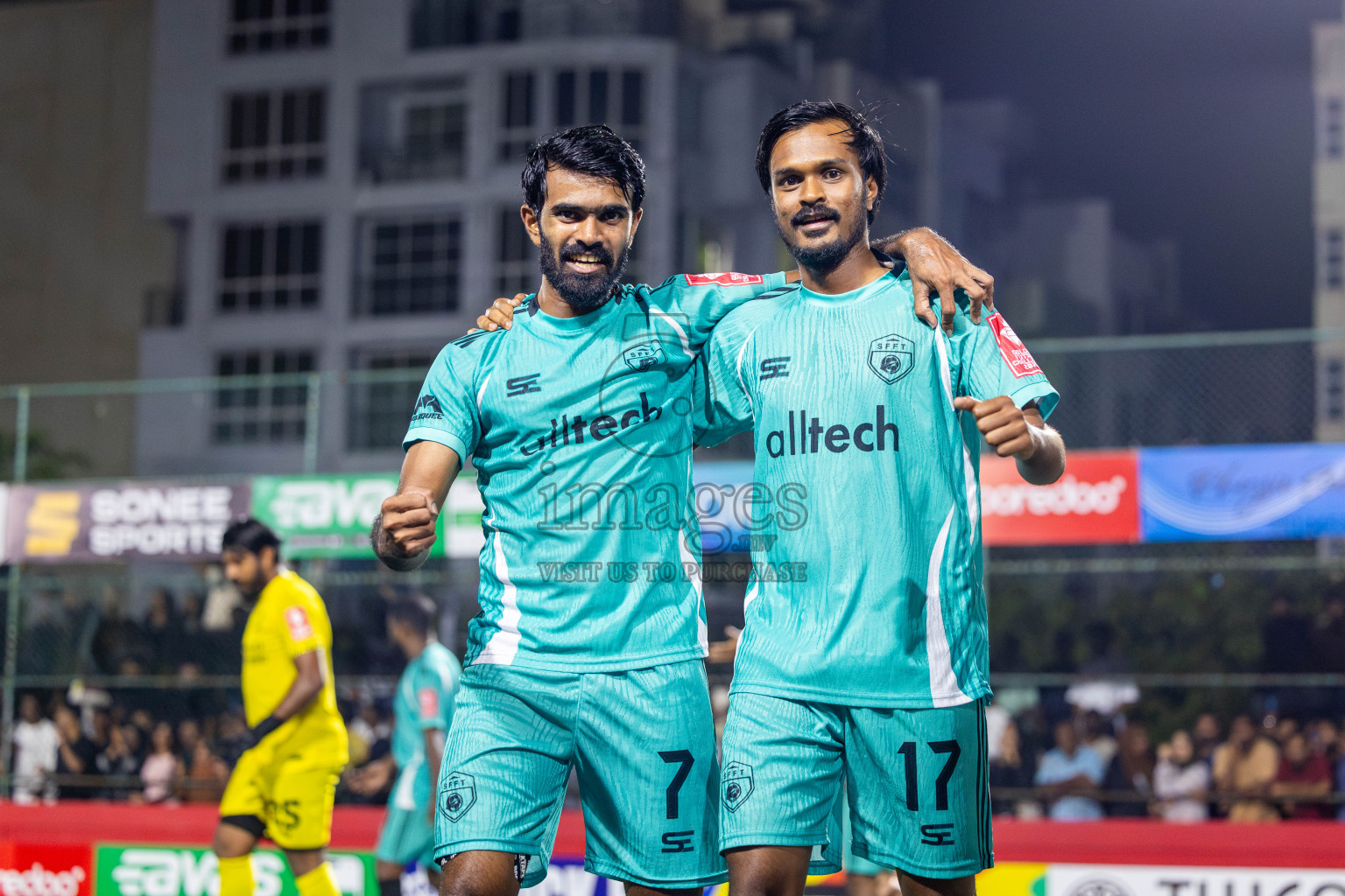 S Feydhoo vs S Hithadhoo in Seenu Atoll Final in Day 24 of Golden Futsal Challenge 2025 was held on Tuesday , 28th January 2025, in Hulhumale', Maldives. Photos: Nausham Waheed / images.mv