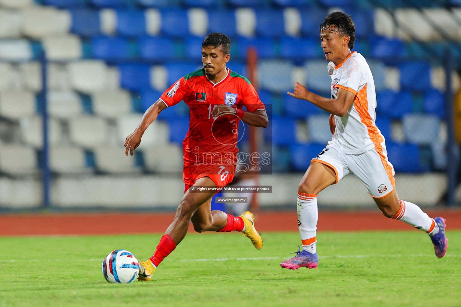 Bhutan vs Bangladesh in SAFF Championship 2023 held in Sree Kanteerava Stadium, Bengaluru, India, on Wednesday, 28th June 2023. Photos: Nausham Waheed, Hassan Simah / images.mv